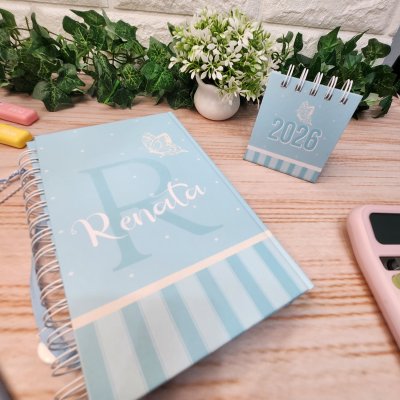 Agenda SLIM Moments Blue Fechamento Especial Personalizada