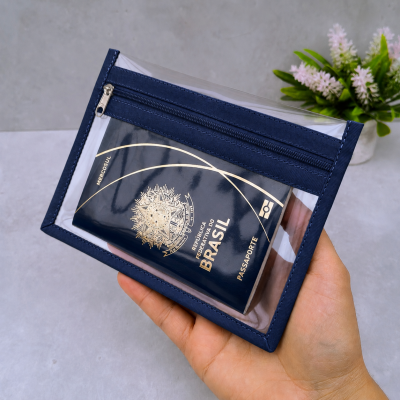 Kit 5 nécessaires plásticas CORES ALEATÓRIAS/Porta passaporte.