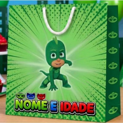 Sacolinhas PEGUE E MONTE PJ Masks - Modelo Vertical | Lembrancinh
