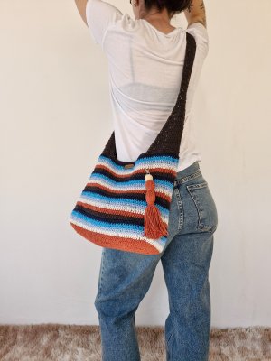 Bolsa de crochê - listras