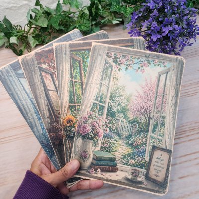 Caderno Midori 4 Estações Vintage Kit 4 unidades l A5 Midori l Anotações l Desenho