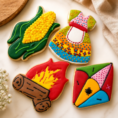 Biscoitos amanteigados tema festa junina