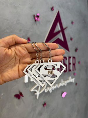 Kit Chaveiro Personalizado Super Pai