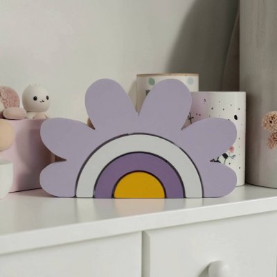 Arco iris de mdf formato de flor decoração de quarto infantil / e