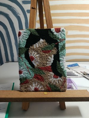 Quadro margaridas em punch needle