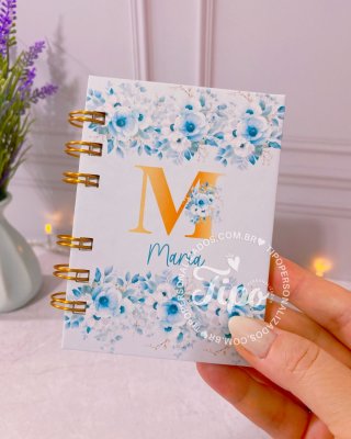 Mini Caderno Alfabeto Floral Personalizado com Nome