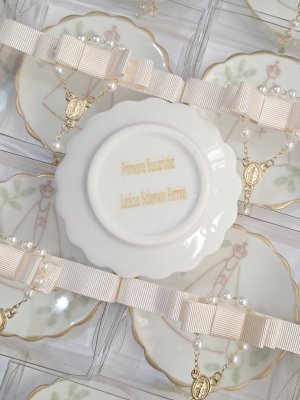 Lembrança batizado joia do dia em porcelana