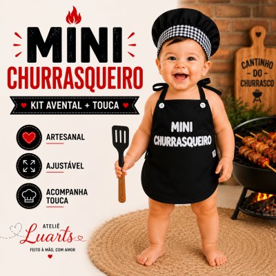 Avental Temático Mini Churrasqueiro / Avental infantil Mini Churr