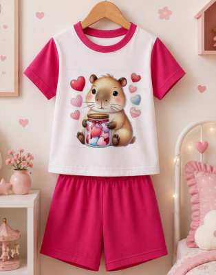 Pijama infantil capivara personalizado para menina