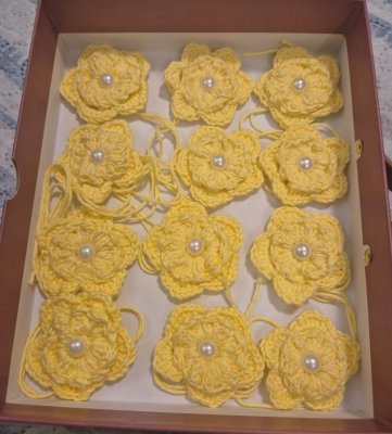 Flores em crochê para aplicação - 10 unidades