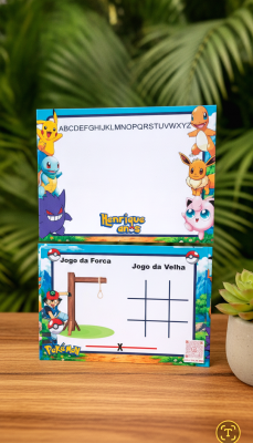 Lousa Mágica 3 em 1 POKEMON Lembrancinhas Personalizadas