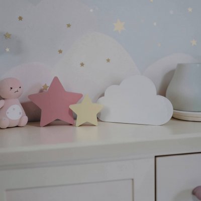 Nuvem + duas estrelas de mdf decorativas/ decoração de festa e qu