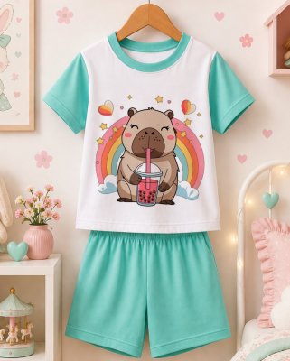 Pijama infantil capivara personalizado para menina
