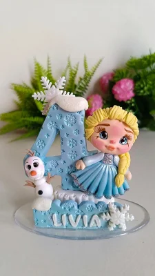 Vela em biscuit Frozen