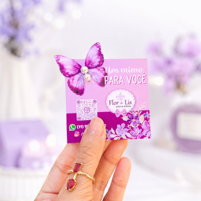 Cartela de Brinco Personalizado Mimo para Clientes Borboleta