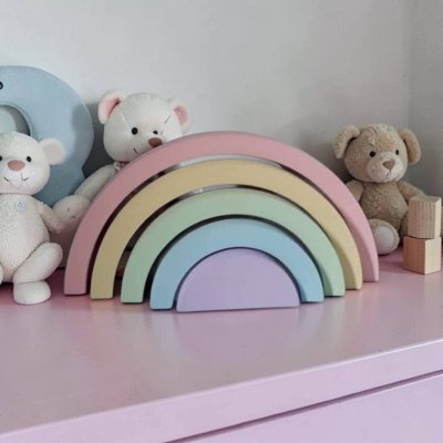 Arco iris de mdf /arco iris decoração de quarto infantil / enfeite de festa, adorno em mdf
