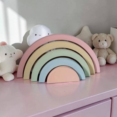 Arco iris de mdf /arco iris decoração de quarto infantil / enfeite de festa, adorno em mdf