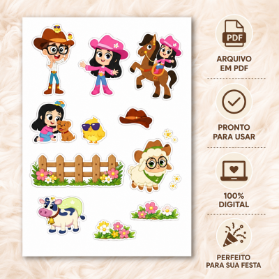 Topo de Bolo Turma da Boiadeirinha Arquivo PDF