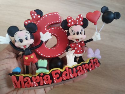 Vela Topo Mickey e Minnie em Biscuit