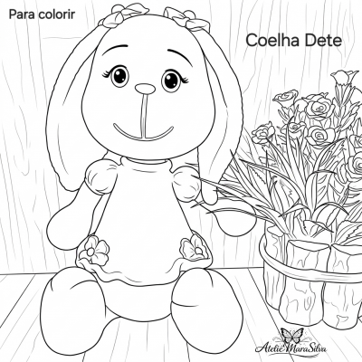 Coelha Dete Amigurumi 30cm – Pronta Entrega