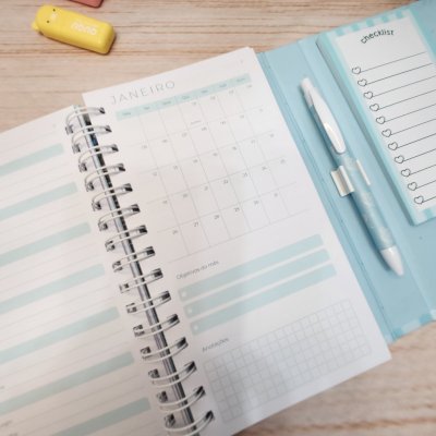Agenda SLIM Moments Blue Fechamento Especial Personalizada