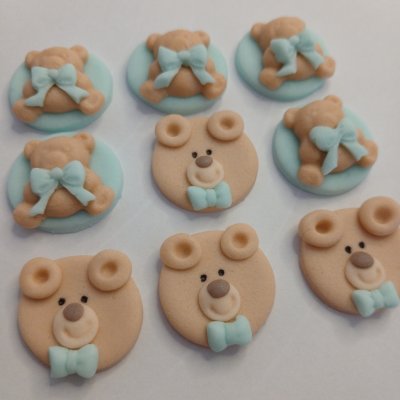 10 Apliques de Açúcar 2cm Ursinhos para decorar brigadeiros