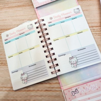 Agenda Escolar Hello kitty Aquarela Personalizada