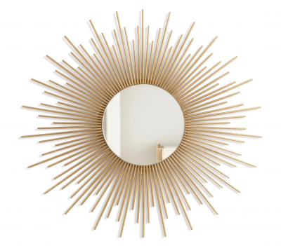 Espelho Sol em Madeira de Bambu 70cm para Sala Quarto e Hall Decoração Escandinava