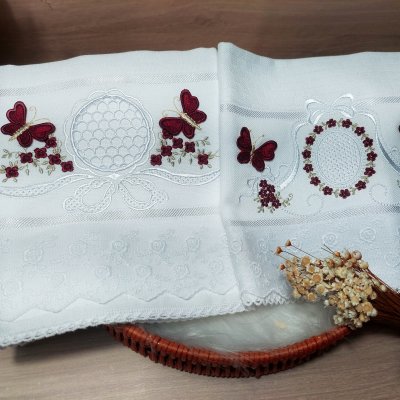 Kit Fralda personalizado floral richelieu bordô